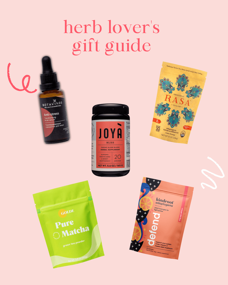Herb lovers gift guide with herbal and wellness products | kindroot