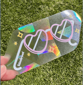 rainbow suncatcher cling heart glasses with stars around | kindroot