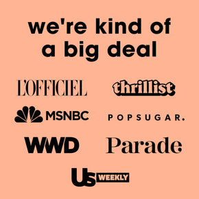 A graphic depicting all of PR coverage with MSNBS, WWD, Parade, Popsugar, Thrillist and US Weekly logos